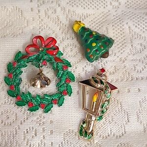 Vintage Christmas Brooch Pins